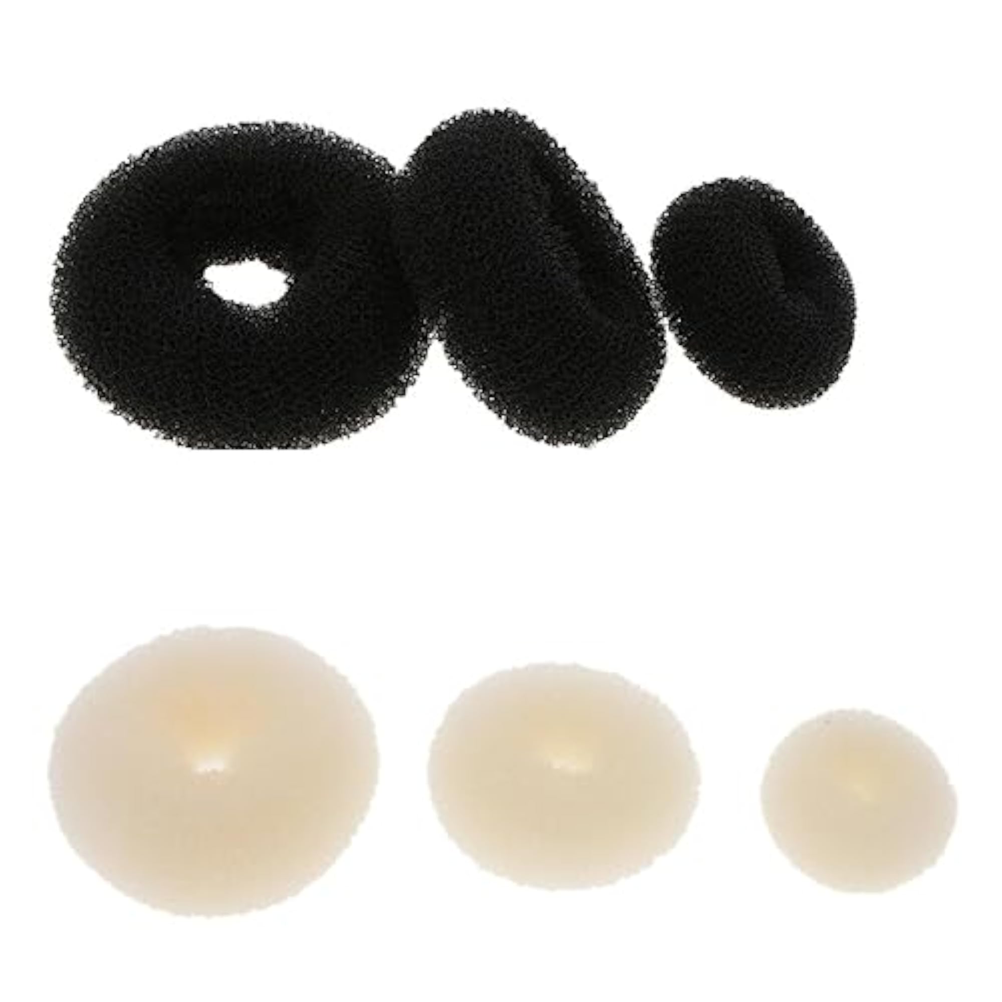 3 Size Hair Donut Bun Makers Rings, Beige