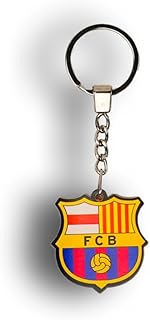 FC Barcelona Official Football Club Logo Keychain, Metal Split Ring, 5 cm Length