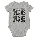 AW Fashions Ice Ice Baby - Parody Cute Novelty Funny Infant One-piece Baby Bodysuit (6 Months, Sports Grey)