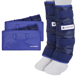 Navaris Horse Cooling Leg Wraps – Robust and Durable Cool Ice Boots for Horses – Freezer Boots Above Hoof – One Size Wrap Fits All – Standing Leg Cooler for Sport or Polo – 2 Pack