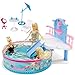 Deluxe Glam Pool Playset, Doll Pool with 7 Pcs Pool Accessories, Fits Dolls Up to 12 Inch, Kids Gifts for 3 to 7 Year Olds Girls, Bath Toys for Toddlers, Birthday Xmas Toy Gifts for Girls Kids Aged 3