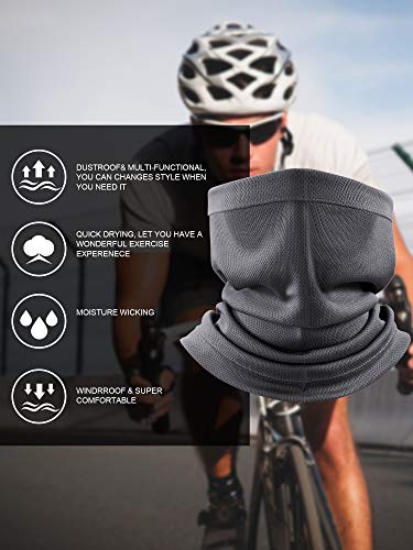 Image of Geyoga 4 Pcs Neck Gaiter Face Cooling Mask UV Sun Protection Scarf Thin Breathable Neck Gaiter Bandana for Men Women Cycling