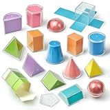 Geometric Shapes Manipulatives, 16pc Geometric Solids Set Folding Demonstrator Manipulatives for School Teaching Math, Classroom Must Haves, Homeschool Math Toy Set Teaching Supplies (16 PCS)