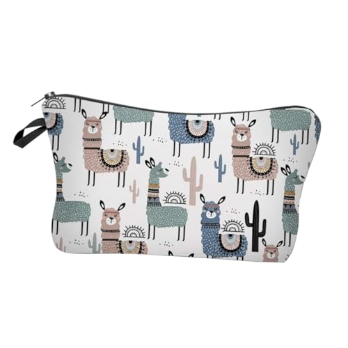 HEATSHAKING ?印花羊?化粧包 多機能女性用トイレタリーポーチ 大容量収納 持ち運び便利 耐久ジッパー付き 化粧品保護用 旅行用おしゃれオーガ