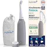 Il bidet portatile originale MYBIDET 3.0, bottiglia peri con borsa da viaggio doccia intima come bidet potatile per una pulizia intima con acqua, bottiglia perineale (AQUA Home GRIGIO)