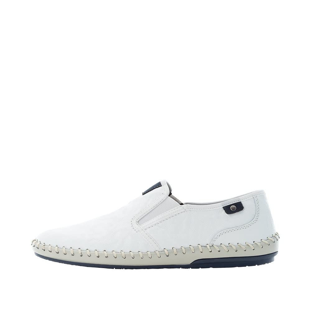 Rieker B4551-81 Herren Slipper Leder weiß weiß