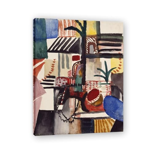 Impression sur toile Homme avec âne de Macke, tableau décoration premium
