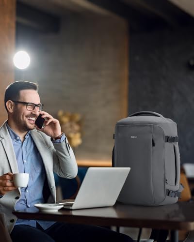 Image of ECOHUB 30L Travel Backpack, Flight Approved Bag for Men & Women, Fits 17.3 inch Laptop, Weekend Daypack for Work, College & Trips, Grey