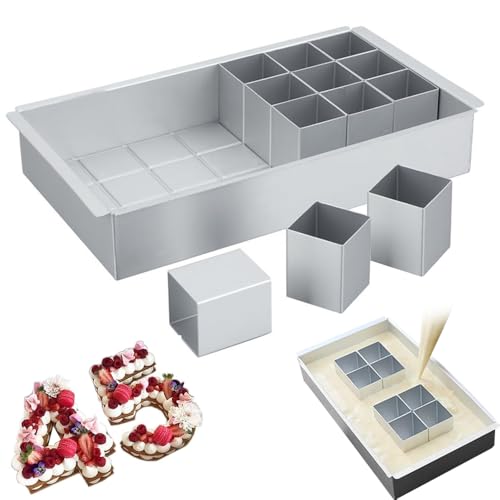 Puedno Backform Zahlen Groß Verstellbar Aluminium Backformen Antihaft Zahlenbackform Buchstaben Zahlen Backform Kuchenform für Number Cake DIY Backen