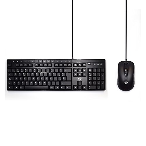 Welly Enjoy IT - WY30102 Wired Keyboard and Mouse Set (ES) - USB Cable Connection 1.2 m Wired - Standard Size with Numeric Keypad - Optical Mouse with 3 DPI Selectable - Spanish Layout