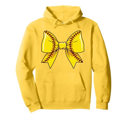 Softball Coquette Bow for Women Softball Mom Ribbon Mother Sudadera con Capucha