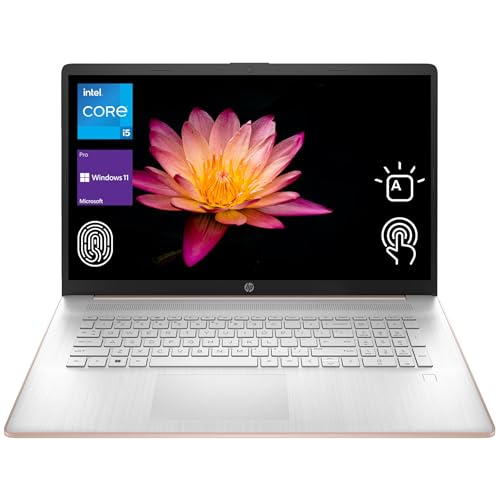 Image of HP 2025 17t Business Professional Rose Gold Laptop, 17.3 inch HD+ Touchscreen, Intel Core i5-1334U, 32GB RAM, 2TB SSD, Webcam, FP Reader, Backlit KB, HDMI, Wi-Fi 6, Windows 11 Pro