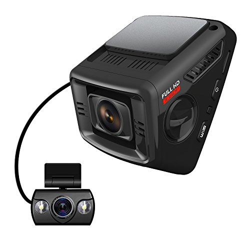 ITRUE X6D Dual Car Dash Cam Pro Stealth Full-HD 1080P 170°Wide Angle, Night Mode, G-Sensor, WDR, 16GB MicroSD Card and Hard Wire Kit