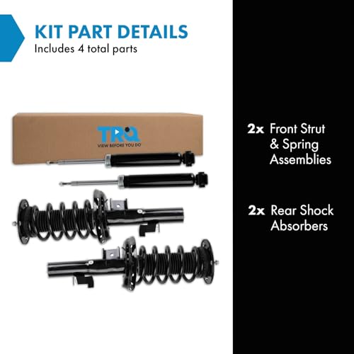 Image of TRQ Front and Rear Complete Strut Assembly & Shock Absorber Kit Complete Strut & Coil Spring Assembly Compatible with 2011-2019 Volvo S60 2015-2019 V60