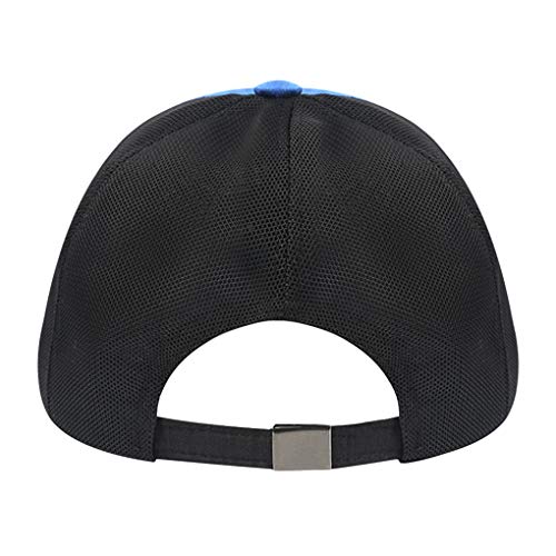 Womens Mens Quick Drying Mesh Baseball Cap Breathable Sun Protection Hat Adjustable Tennis Golf Fishing Cap (Retractable Brim, Royal Blue)