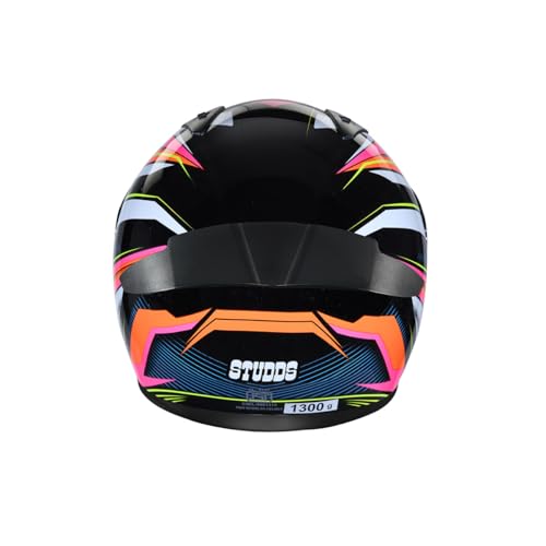 Image of Studds Thunder Full Face Helmet D8 with Clear Visor (Black N10, M)