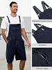 Overoles de Mezclilla para Hombre, Shorts de Mezclilla con Tirantes Cargo 4
