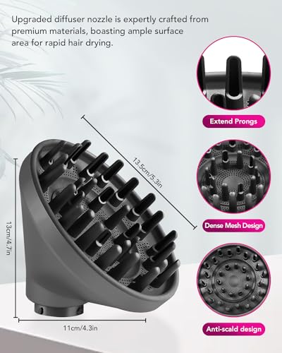 Upgraded Diffuser for Dyson Airwrap Styler, Hair Dryer Diffuser Nozzle Attachment for Dyson for Airwrap HS05 HS03 HS01 - Image 6