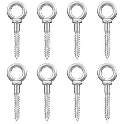 Image of LEIFIDE 8 Pcs Forged Steel Shoulder Eye Bolt 1 /2 inch x 3-1 /4 inch Screw Eye Hook