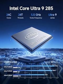 MINIS FORUM MS-02 Ultra Mini PC,Processeur Core Ultra 9 285HX (24C/24T jusqu'à 5,5 GHz) et Intel Graphics, Barebone sans 4 x DDR5/4 x NVMe SSD, HDMI/USB4/2 x USB4 V2, 2 x 25G SFP+, 10G RJ45, 2,5G RJ45