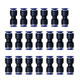 6mm OD Pneumatic quick Connector Push to Connect fittings Straight Union/Coupler (Pack of 20)