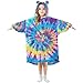 JHKKU Colorful Tie Dye Wearable Blankets for Kids, Super Soft Warm Cozy Oversized Blanket Hoodie, Unique Gifts 3-14 Y Boys Girls Teens with Giant Pocket