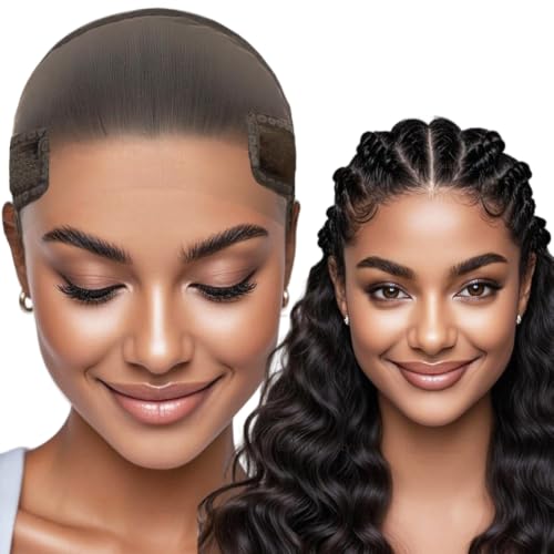 Isshin Beauty Wig Grip Cap for Glueless Wigs: 11x5 Extra Wide Lace Non-Slip Lace Front Gripper with Ear Cutouts Adjustable Breathable Band for All-Day Secure Front Hold (Brown)
