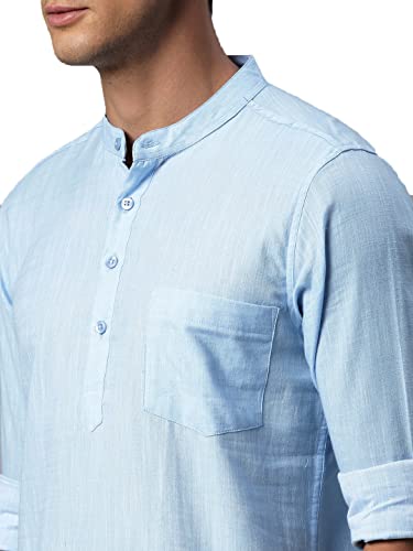 Image of KRYPTIC Men Solid Full Sleeve Regular Shirt Kurta