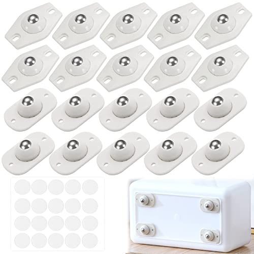 Mini Roulette 40Pcs Mini Roulettes Pivotantes Petite Roulette Universelle 360 ° Roulettes à Billes Roulettes Roulettes Pivotantes Autocollantes pour poubelles, boîtes rangement, petit meuble