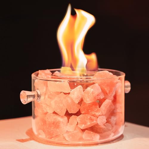 Uping Chimenea Bioetanol de Mesa Chimenea Decorativa Estufa Bioetanol Interior Chimenea Etanol Portatil con Piedra Rosa...