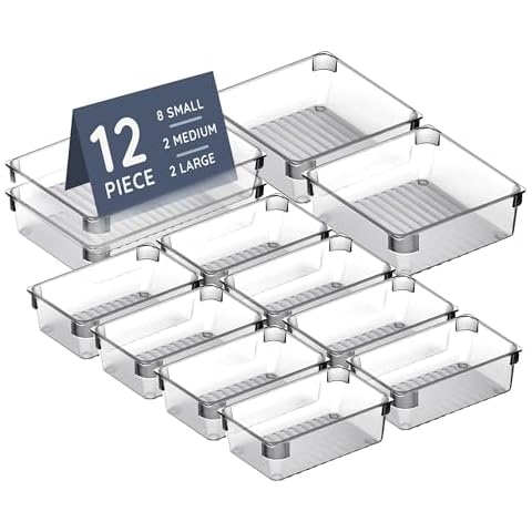 CUQOO 12-Piece Drawer Organiser Set Cover