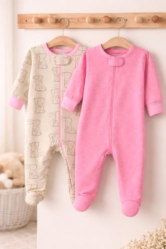 Image of TuddyBuddy Baby Girl's Cotton Printed Full Sleeves Sleepsuit /Footed Rompers for Baby Girl