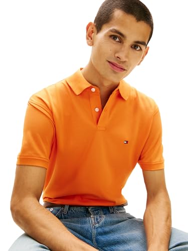 Image of Tommy Hilfiger Men's Short Sleeve Polo Shirts in Classic Fit with Stretch and Organic Pique Cotton