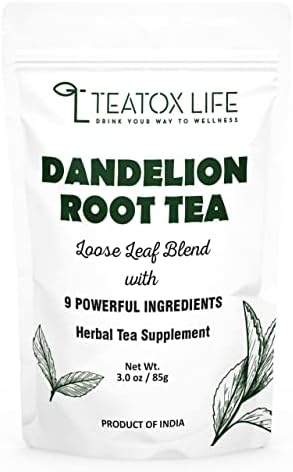 TEATOX LIFE DRINK YOUR WAY TO WELLNESS Organic Dandelion Root Tea for Liver Cleanse with Milk Thistle, Burdock Root, Licorice Root, Ginger Root| Liver Detox Support Tea Blend - 85 gms (Loose Blend)
