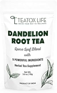TEATOX LIFE DRINK YOUR WAY TO WELLNESS Organic Dandelion Root Tea for Liver Cleanse with Milk Thistle, Burdock Root, Licorice Root, Ginger Root| Liver Detox Support Tea Blend - 85 gms (Loose Blend)