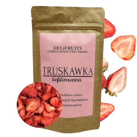 TRUSKAWKA LIOFILIZOWANE PLASTRY 100G ZDROWE OWOCE LIOFILIZOWANE DELIFRUITS