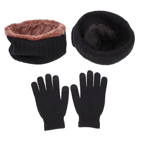 1Set Knitted Cap Scarf Glove Thicken Warm Hat Fashionable Outdoor Gear for Hiking Riding for Friends and Loved Ones