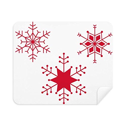 mas Snowflake Red Festival Cleaning Cloth Screen Cleaner 2pcs Suede Fabric