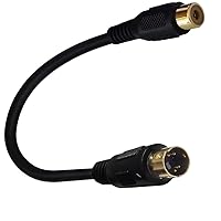Vista 2 de Cable S-Video a RCA chapado en oro compuesto RCA hembra a 4 pines Mini DIN Terminal macho AV estéreo Cable de conversión de audio S-Video -2PCS 15CM