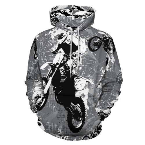 Pull imprimé couple moto tout-terrain avec sweat-shirts nouveauté gris anthracite