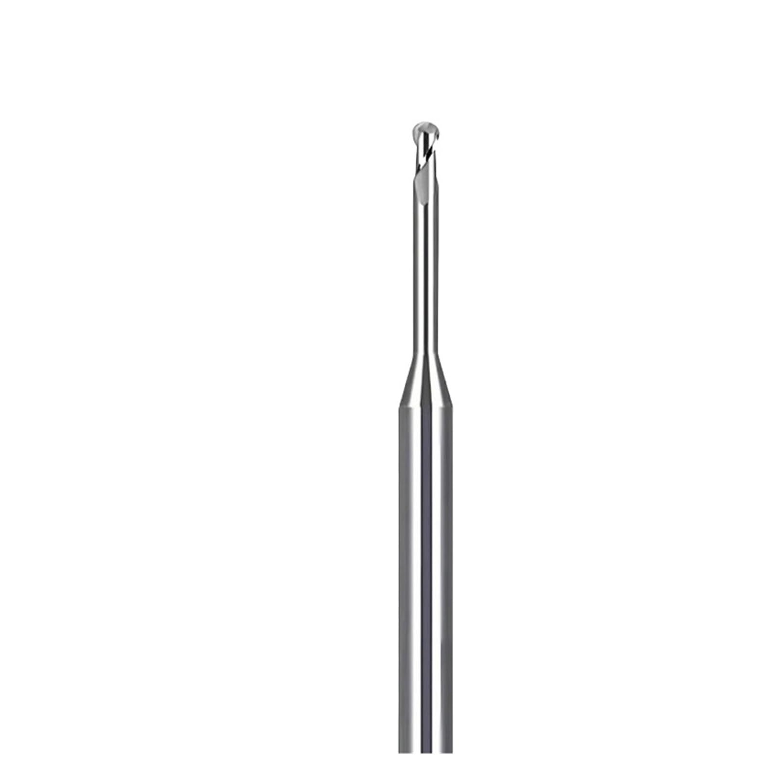 Fresa de cuello largo R0.6 con dos flautas y dureza HRC60 sin revestimiento para microfresado