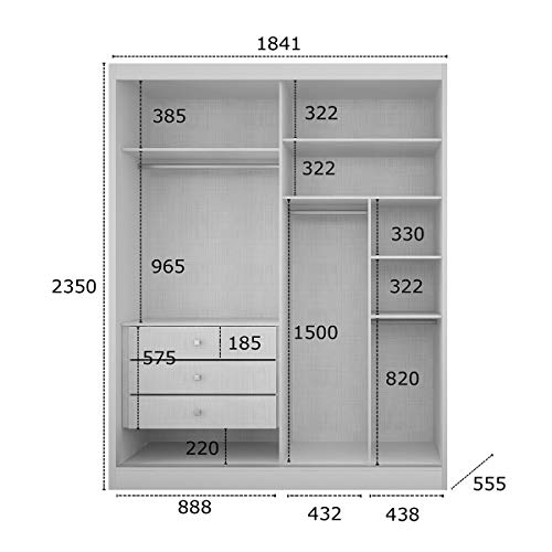 Guarda Roupa Novo Horizonte Thor 2 Portas 3 Gavetas Branco