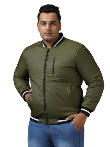 Image of Urbano Plus Men's Full Sleeve Zippered Bomber Jacket