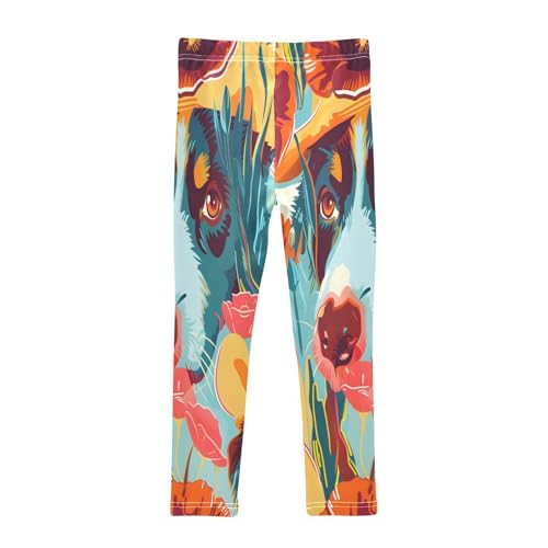 Bolaz Toddler Girls Leggings Printed Yoga Pants Leggings Face of Cowboy Hat Dog for Kids2