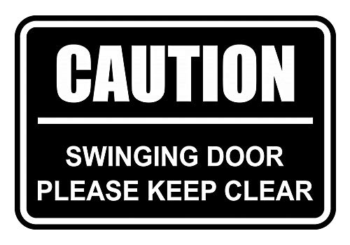 Plaque encadrée Signs ByLITA Caution Swinging Door Taille M
