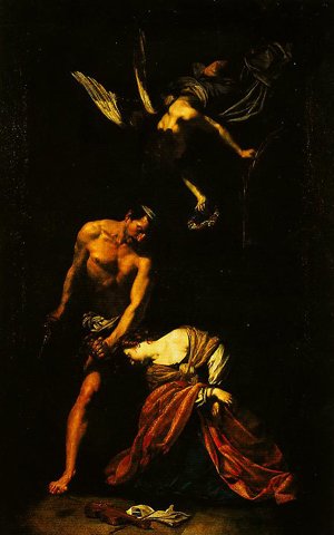 Peinture à l'huile Orazio Riminaldi The Martyrdom de St Cecilia grande toile baroque