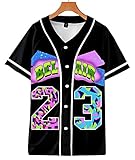 Lkonjsid 90s Jersey Styles for Women Theme Hip Hop Bel Air 23 Baseball Jersey Short Sleeve Shirt for...