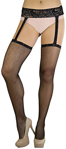 Image of ToBeInStyle Women's Attached Garter Belt Suspender Nylon Stocking Pantyhose