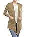 BILY Women's Asymmetrical Front Long Sleeve Front Pockets Light Sweater Cardigan