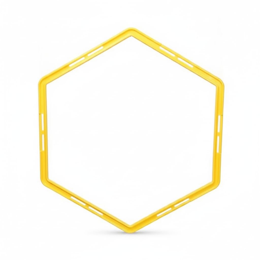 Agility Rings for Kids, Speed and Agility Training Equipment for Soccer, Basketball, Boxing Footwork Thickened 50cm Hexagonal Yellow with Buckle-image-6